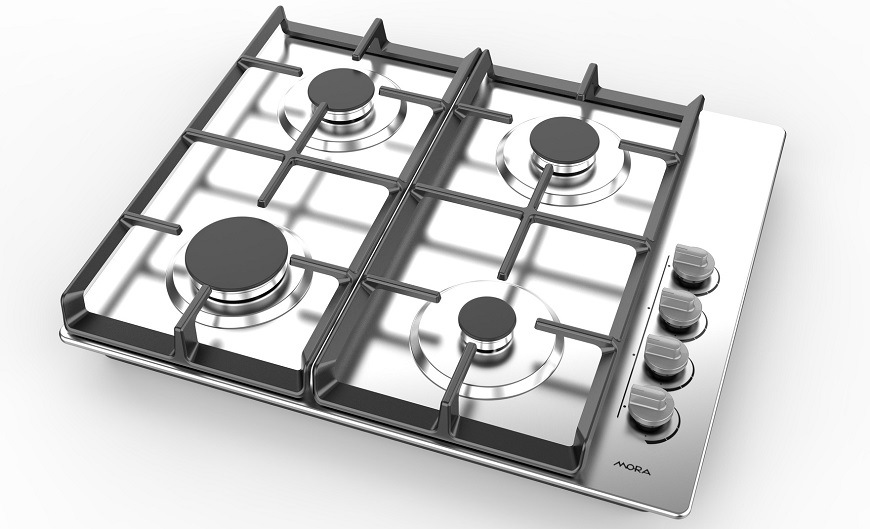 Vestavná plynová varná deska Mora VDP646X7, nerezová, uspořádání varné desky