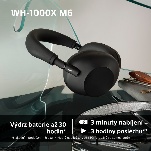 Sluchátka Sony WH-1000XM6, Noise Cancelling - modrá