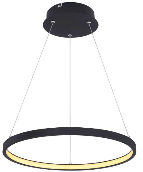 Závěsné svítidlo GLOBO Ralph, 39 cm, LED, 19W - černé