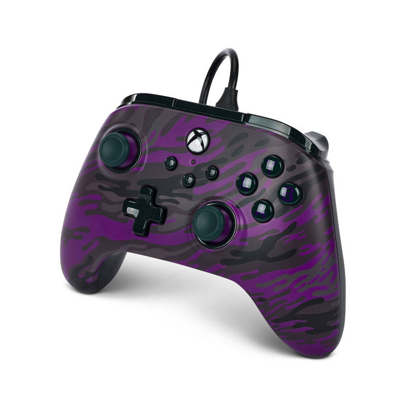 PowerA Advantage Wired pro Xbox Series X|S / Xbox One / PC – Purple Camo (XBGP0237-01), černá/fialová