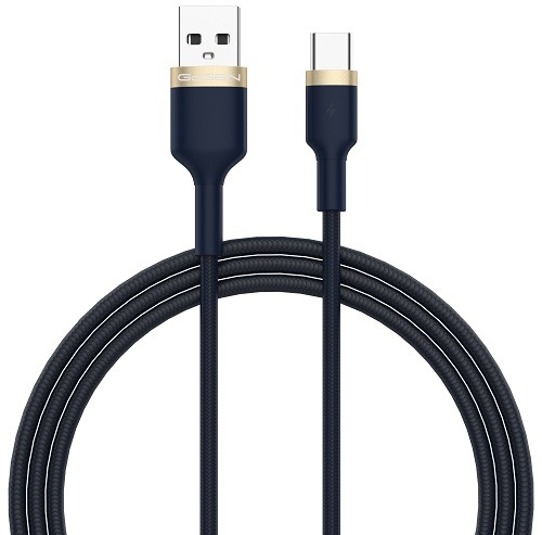 Kabel GoGEN USB-A/USB-C, modrý, opletený