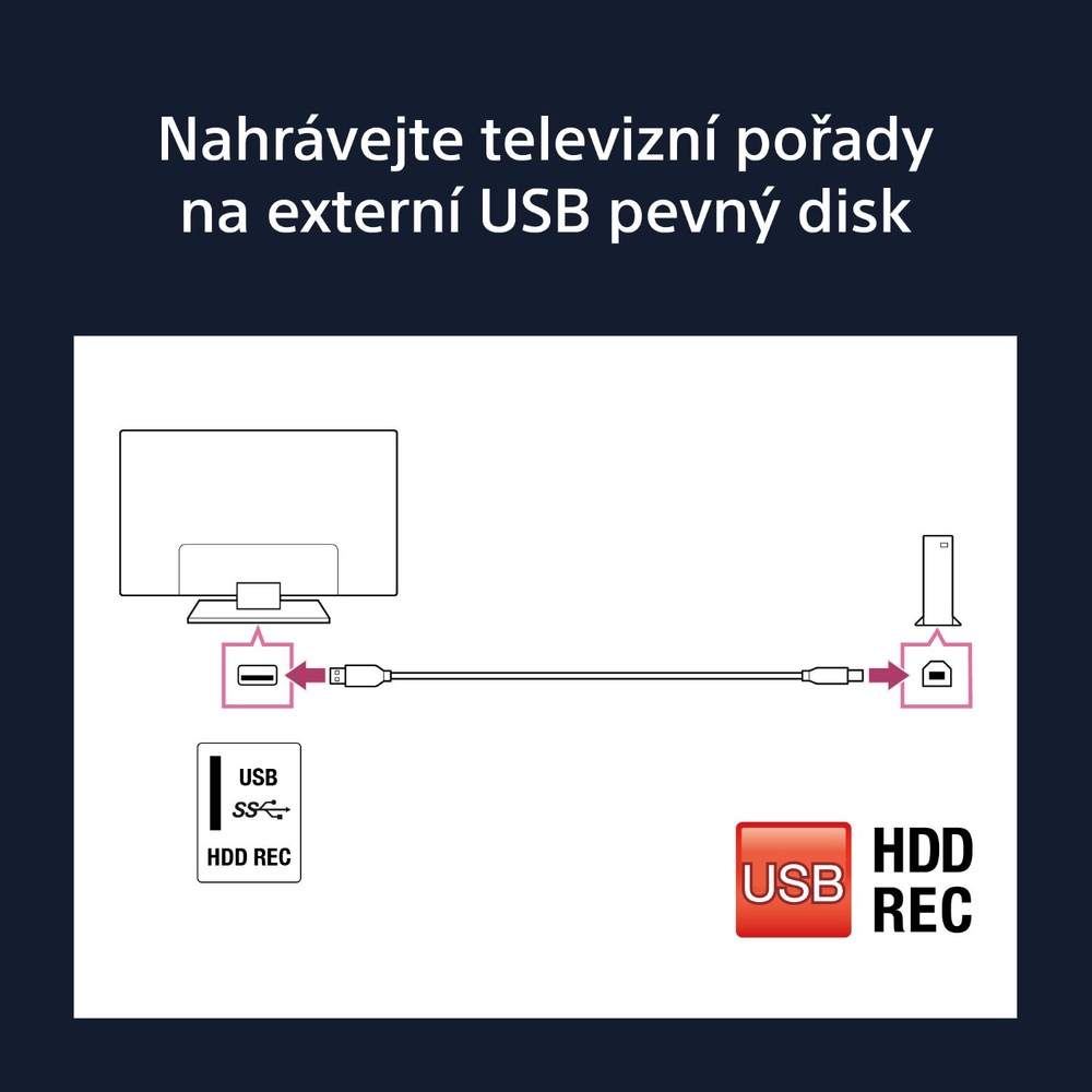 Televize Sony KD-32W800, záznam USB HHD