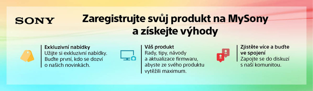 zaregistrujte tento produkt na My Sony