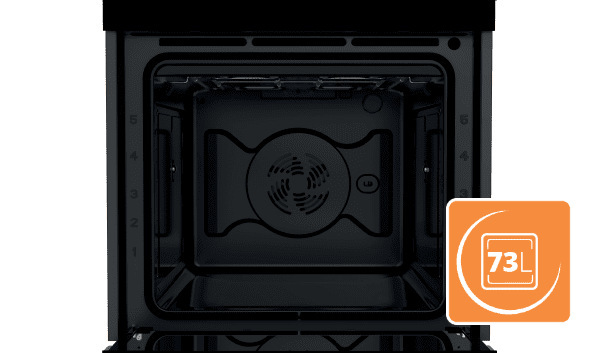 Trouba vestavná Whirlpool W7 OS4 4S2 H BL, černá, XXL objem 73 l