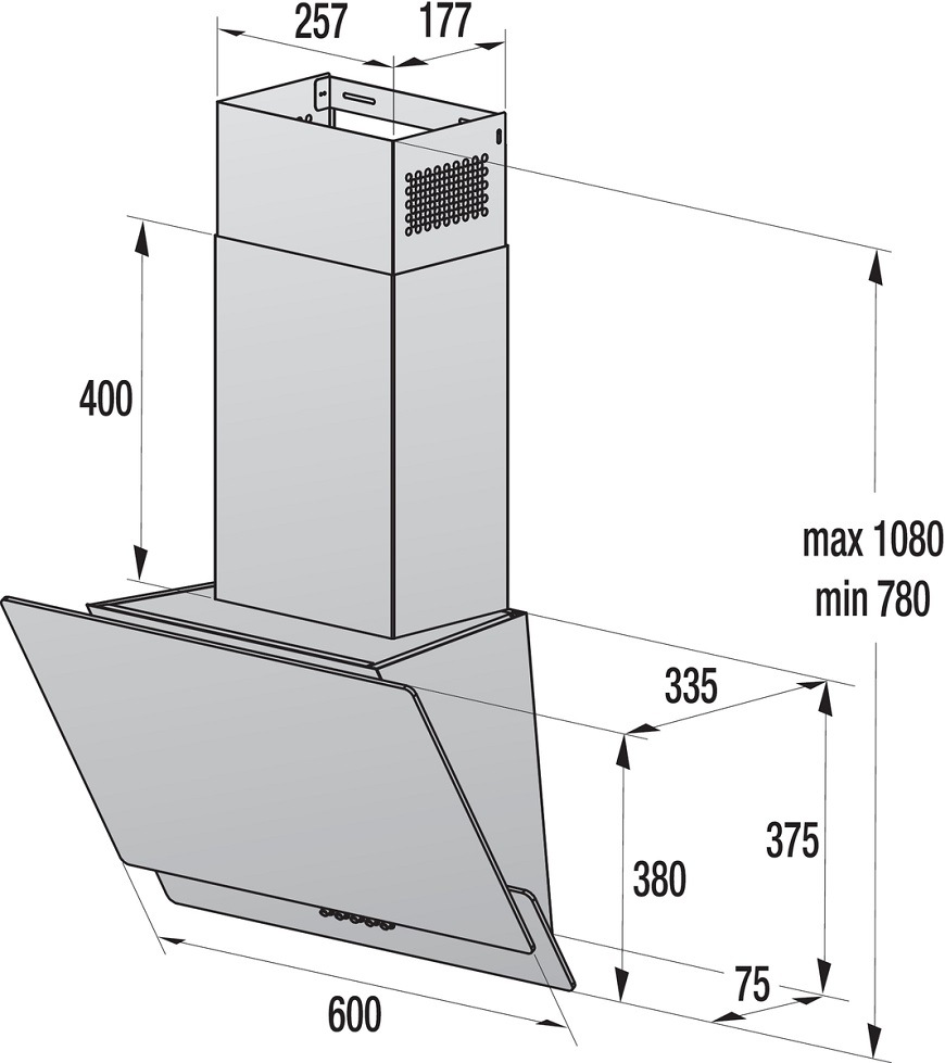 Odsavač par Gorenje WHI629EB, černá, filtr