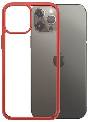 PanzerGlass ClearCase Antibacterial na Apple iPhone 12 Pro Max, červená