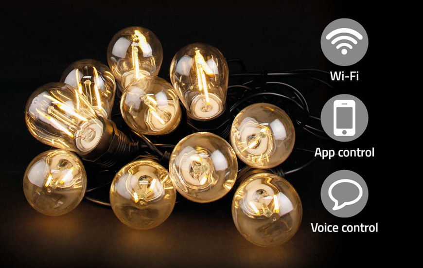 Nedis SmartLife LED Wi-Fi, 10 LED, 9 m, teplá bílá (WIFILP01F10)