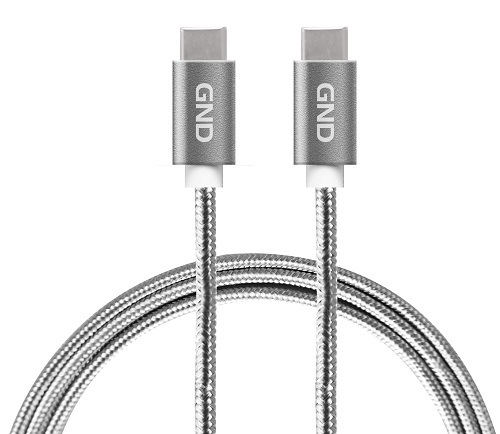Kabel GND USB-C/USB-C, šedý