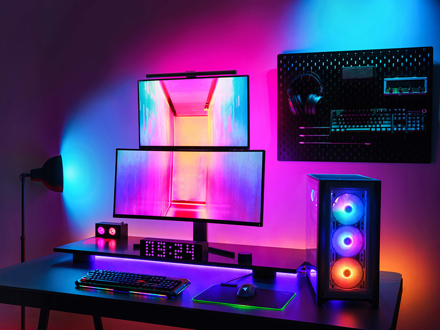 Stolní LED lampička Yeelight Smart Gaming Cube Panel - Rooted Base - černá