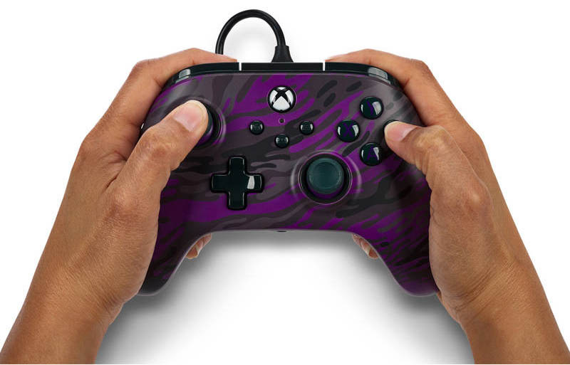 PowerA Advantage Wired pro Xbox Series X|S / Xbox One / PC – Purple Camo (XBGP0237-01), černá/fialová