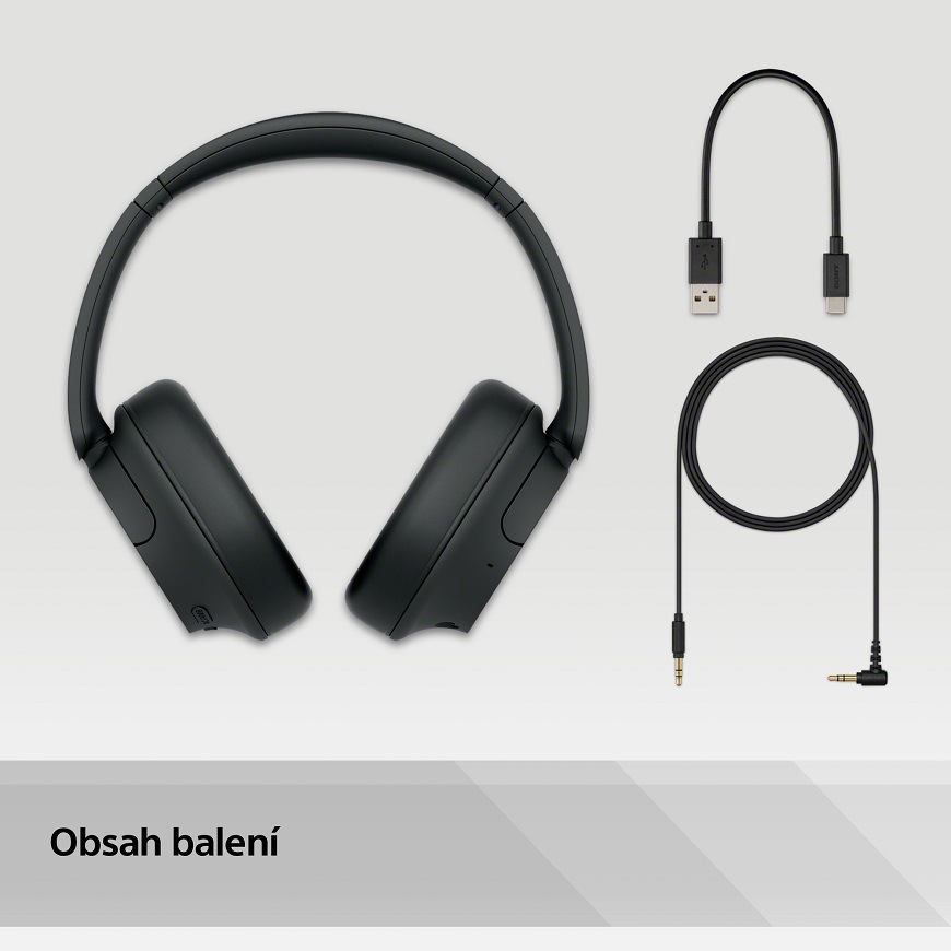Sluchátka Sony WH-CH720N, černá, obsah balení