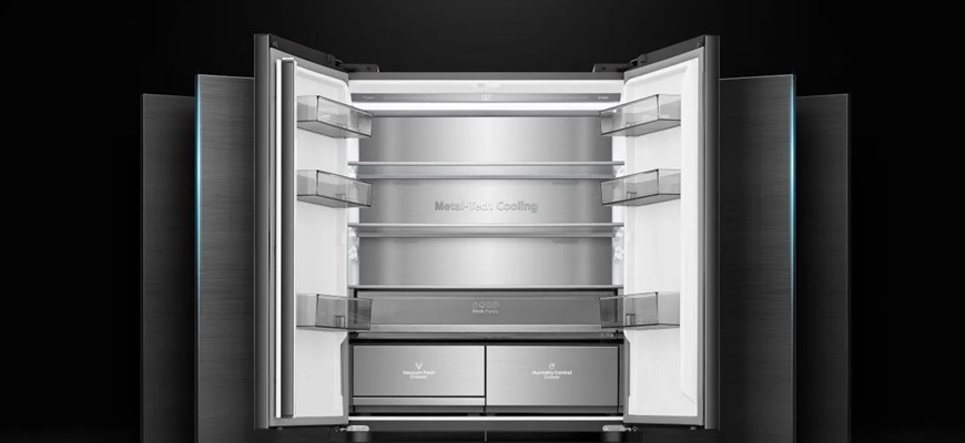 Americká chladnička Hisense RQ768N4GVE, nerez, metal-tech