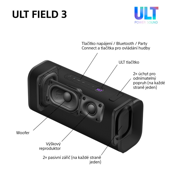 Přenosný reproduktor Sony ULT FIELD 3, bílý