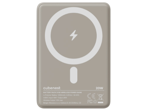 Powerbank CubeNest Slim MagSafe 10000 mAh - titanová