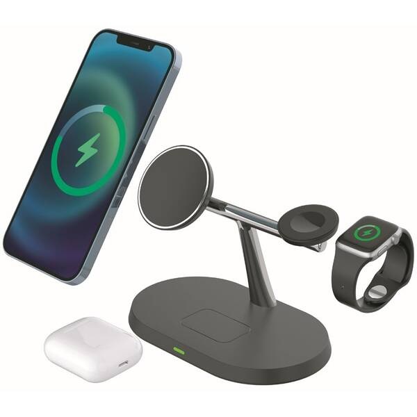 Bezdrátová nabíječka WG FAST MAGNET 2, pro Apple iPhone, Apple Watch a AirPods, 15W (10331) černá