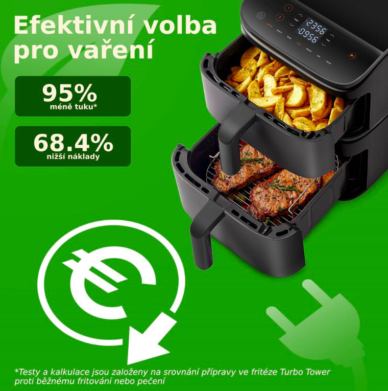Fritéza horkovzdušná Cosori Turbo Tower, 10,8 l