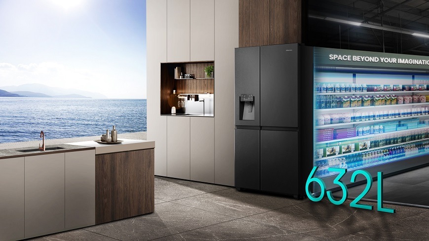 Americká chladnička Hisense RS818N4TFE, černá, 632 l