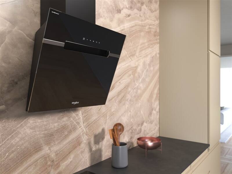 Odsavač par Whirlpool WHVS 61F LT DP K, černý, komínový, instalace na stěnu