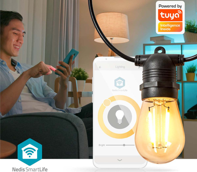 Nedis SmartLife LED Wi-Fi, 10 LED, 9 m, teplá bílá (WIFILP01F10)