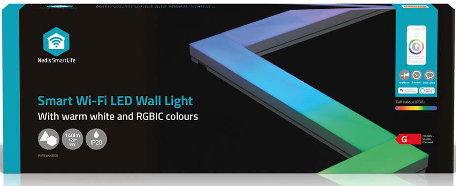 Nedis SmartLife LED lišty, Wi-Fi, RGB (WIFILW06RGB), bílá
