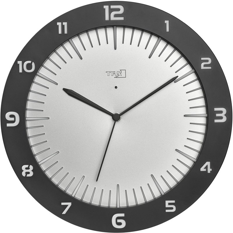 Nástěnné hodiny TFA 60.3553.10 LUMOCLOCK, šedé