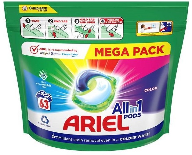 Ariel gelové kapsle Color 63 ks