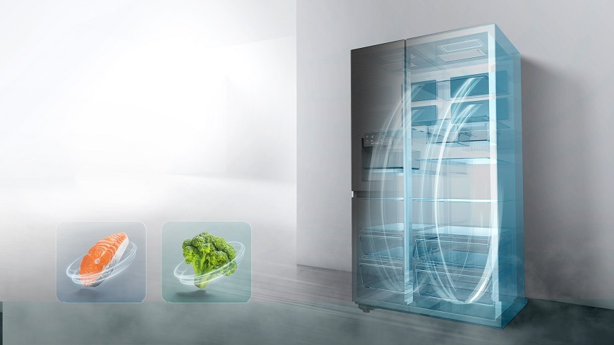 Americká chladnička s mrazničkou Hisense RS818N4TFC, Side by Side, Multiflow 360°