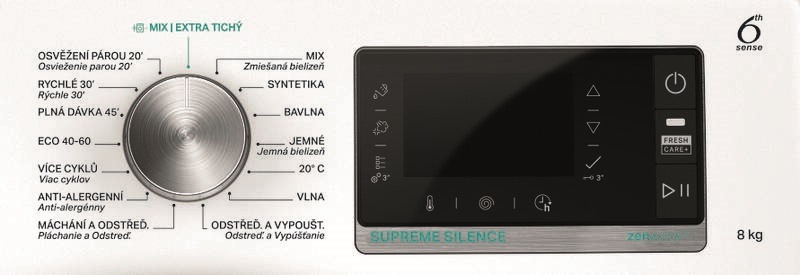 Pračka Whirlpool W7X W845WB CS, detail panelu