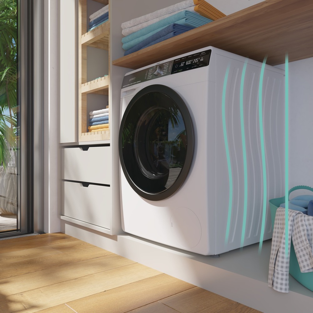 Pračka Gorenje WNEI84ASB, černá, Větší stabilita a méně vibrací