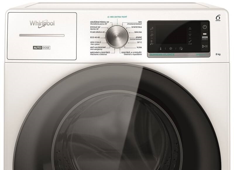 Pračka Whirlpool W7X W845WB CS, LCD textový displej v českém jazyce