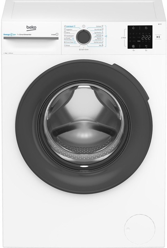 Pračka Beko BM3WFSU39413W, bílá, volně stojící, předem plněná