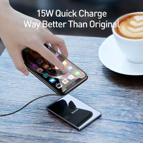 Bezdrátová nabíječka Baseus Ultra-thin Card 15W černá barva
