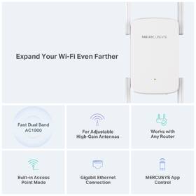Wi-Fi extender Mercusys ME50G, AC1900 bílá barva
