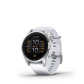 Chytré hodinky Garmin epix Pro (Gen 2) Glass - 42 mm - Silver / Whitestone Silicone Band + Topo Czech PRO voucher 
