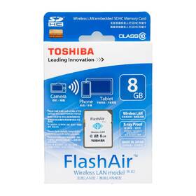 Paměťová karta Toshiba SDHC 8GB Flash Air Class 10 Wifi bílá barva
