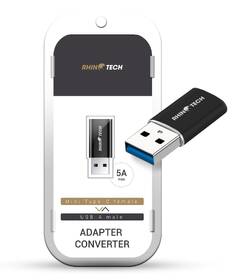 Redukce RhinoTech USB-A 3.0/USB-C černá barva
