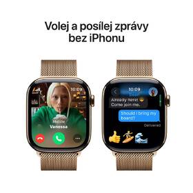 Chytré hodinky Apple GPS + Cellular 46mm pouzdro ze zlatého titanu - zlatý milánský tah - M/L 
