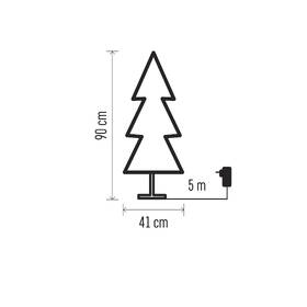 LED dekorace EMOS 60 LED vánoční 3D stromek, 90 cm, vnitřní, studená bílá, časovač 
