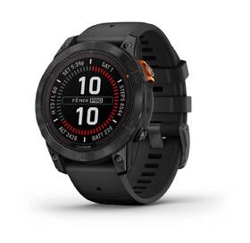 Chytré hodinky Garmin fenix 7 Pro Glass Solar - Gray / Black Silicone Band 
