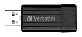 USB Flash Verbatim PinStripe 4GB černá barva
