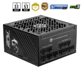 Zdroj MSI MPG A1000GS PCIE5 černá barva
