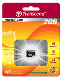 Paměťová karta Transcend 2GB černá barva
