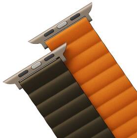 Řemínek Uniq Revix Premium Edition Reversible na Apple Watch 42/44/45/49mm oranžová barva
