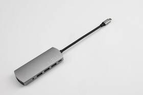 USB Hub FIXED Hliníkový HUB 6IN1 s rozhraním USB-C stříbrná barva
