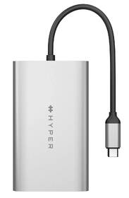 Redukce HyperDrive USB-C /2x HDMI stříbrná barva
