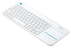 Klávesnice Logitech K400 Plus, CZ/SK bílá barva
