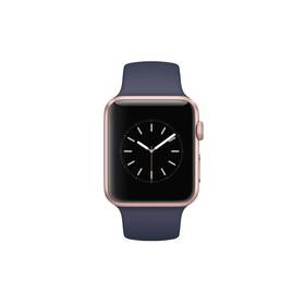 Chytré hodinky Apple 42mm pouzdro z růžově zlatého hliníku – půlnočně modrý sportovní řemínek 

