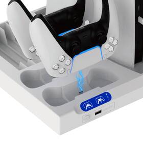Dokovací stanice iPega P5S028 s chlazením pro PS5/PS5 Slim bílá barva
