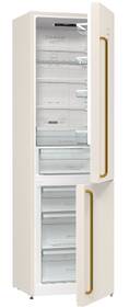 Chladnička s mrazničkou Gorenje NRK6202CLI IonAir béžová barva

