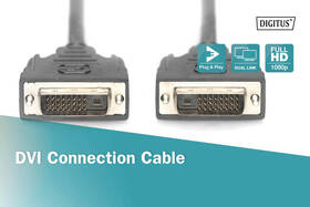 Kabel Digitus DVI, 1m černá barva
